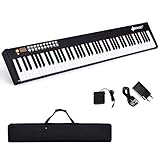 DREAMADE MIDI Keyboard mit Bluetooth, Digital Piano mit 88 Tasten, Elektronisches Klavier mit 128 Rhythmen/Klänge & 20 Demo-Songs, Elektronisches Piano mit Tragetasche