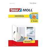 tesa tesamoll UNIVERSAL Türboden-Schaumstoffdichtung - zur Kälte- und Wärme-Isolierung - Zimmertürdichtung zum Schutz vor Zugluft, Staub und Feuchtigkeit - 1 m x 38 mm, weiß