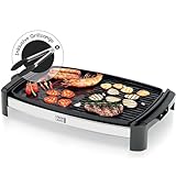 LEBENLANG Elektrogrill mit TÜV & GS 2200 Watt - Elektrogrill 4-8 Personen | Tragbarer XXL Grill für den Innenbereich | Tepaniaky Tischgrill Elektrogrill für Balkon