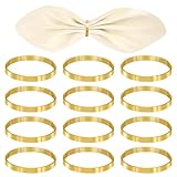 Nogeqi 12 Stück Serviettenringe Gold, Elegante Metall Serviettenring Serviettenschnallen, Serviettenringe aus Metall, Gold Serviettenring Set, für Hochzeitsfeier Abendessen Jubiläum Tischdekoration