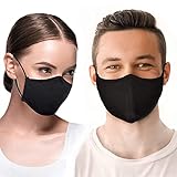 DOMUX Mundschutz Maske aus 100% Baumwolle, gestrickt aus Nano-Fasern, mit verstellbarem Gummiband - 50-mal wiederverwendbar und waschbar