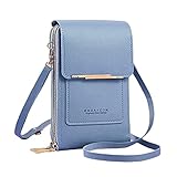 Klick Fix Taschen Außenhandel für Damen Multifunktionale Einzelschulter-Touchscreen-Handy-Geldbörse aus PU- Umhängetasche Durchsichtige Taschen Damen (Blue, One Size)