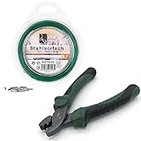 Zite Fishing Quetschhülsenzangen-Set/Klemmhülsen-Zange + Stahlvorfach Grün Rolle 9kg + Klemmhülsen/Raubfisch-Vorfächer Selber Bauen