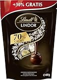 Lindt Schokolade LINDOR Kugeln Edelbitter | 400 g | Ca. 30 Kugeln Edelbitterschokolade mit 70% Kakao mit dunkler zartschmelzender Füllung | Pralinengeschenk | Schokoladengeschenk