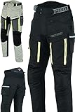 TEXPEED Motorradhose Mit Protektoren Herren - Textil Wasserdicht Motorroller Motorrad Bikerin Mit CE Schutz Rüstung (EN 1621-1) - Sommer/Winter Schwarz - XL