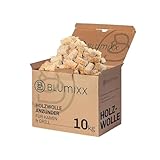 Blumixx Kaminanzünder Holzwolle Anzünder 10 kg - Ökologische Kamin- und Grillanzünder aus reinem Holz und Wachs, FSC-Zertifiziert, Effiziente und nachhaltige Anzündhilfe