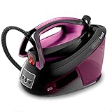 Tefal Express Vision, leistungsstarker 6,9-Bar-Druck, Dampfstoß: 480g/Min., Smart Temp-Technologie, LED Beleuchtung, abnehmbarer Kalk-Kollektor, Eco-Modus, 1,8 L Wassertank, lila/schwarz, SV8152