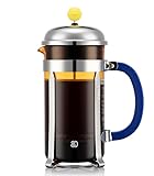 BODUM 1928-658-80 CHAMBORD Kaffeemaschine, Kaffeepresse, Chambord French Press, Kaffeebereiter, 1000 ml, 80th Anniversary Limited, Orange x Gelb x Blau, Edelstahlfilter, Glas