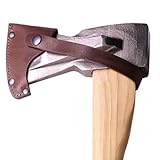ADLER Leder-Schneideschutz für Adler Äxte & Beile – Echtleder, Pflanzlich Gegerbt, Passgenau für Campingbeil, Rheinlandaxt, Yankeebeil, Spaltaxt, Super Spalter (Spaltaxt, 9 cm x 19,5 cm)
