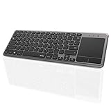 Hama Funktastatur mit USB-Empfänger (kabellose Tastatur mit Touchpad für Smart TV, Laptop, PC, PS3, PS4 und Xbox One, leises Keyboard, flach und ergonomisch, Reichweite bis 10m) schwarz