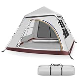 Sararoom Campingzelt | 3-4 Personen Leichtes Pop Up Wurfzelt | 2 in 1 doppelwandig Große Wasserdicht Kuppelzelt | UV-Schutz, 200 * 140cm Tragbares Zelt für Strand, Outdoor, Reisen, Wandern, Camping
