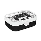 Mepal Bento Lunchbox Campus Gaming - Personalisierte Brotdose mit Namen für Kinder - Bento-Fach & Gabel - Meal Prep Box Clip-Verschluss - BPA-frei & Spülmaschinenfest - 750 ml - Controller