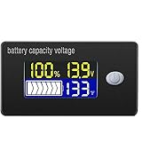 DollaTek Batteriekapazitätsanzeige Messgerät nd Extern Temperatur Sensor -19~80℃ 12V 12V 24V 36V 48V 60V 72V Display LCD Voltmeter Temperaturmesser Tester für Li-Ionen Lifepo4 Blei Säure
