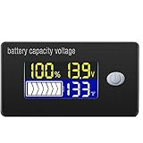 DollaTek Batteriekapazitätsanzeige Messgerät nd Extern Temperatur Sensor -19~80℃ 12V 12V 24V 36V 48V 60V 72V Display LCD Voltmeter Temperaturmesser Tester für Li-Ionen Lifepo4 Blei Säure