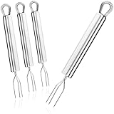 com-four® 4x Pellkartoffel-Gabel mit 3 Zinken, aus...