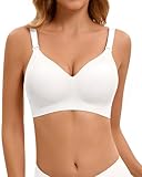 SERSARY Damen BH Große Größen Komfort Vollschalen Entlastungs BH Ohne Bügel Klassische BHS für Große Brüste Starker Halt Schalen Bra mit Verlängerte Soft Bügelloser Glatter Bralette,Weiß,3XL