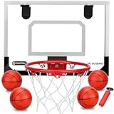 Mini Basketballkorb Set für Kinder Erwachsene Zimmer Mit 4 Ball Pumpe Sport Spielzeug Dunk 23cm Metallring Büro Basketball-Board Ballnetz Office Home 40x30cm Indoor Outdoor Basketballbrett Wandmontage