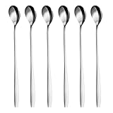 GRÄWE Latte Macchiato Löffel Set, Silber, 6-teilig, 22 cm,...