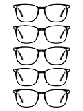 CCVOO Lesebrille für Damen und Herren, mit blauem Licht, Anti-UV-Strahlung, Blendung, Leser, modische Brille mit Federscharnier (Hellschwarz, 3.25)