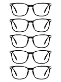 CCVOO Lesebrille für Damen und Herren, mit blauem Licht, Anti-UV-Strahlung, Blendung, Leser, modische Brille mit Federscharnier (Hellschwarz, 3.25)