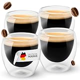 Lemontree Espressotassen 80ml - (4er Set) Doppelwandige Gläser, Teetasse, Kaffeetassen-set, Ideal für Espresso-Liebhaber