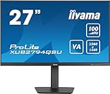 iiyama Prolite XUB2794QSU-B6 68,5cm 27' VA LED-Monitor WQHD 100Hz HDMI DP USB3.2 Slim-Line FreeSync Höhenverstellung Pivot schwarz