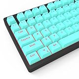 IOAOI PBT-Tastenkappen, mechanische Tastatur-Tastenkappen, 75 % Cyan, 106 Tastenkappen-Set, benutzerdefiniertes Tastenkappen-Set, glänzende Tastenkappen, OEM-Profil, universelle Kompatibilität für