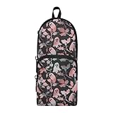 OWFKAY Federmäppchen mit neonfarbenem Geistermuster, großes Fassungsvermögen, 3 Fächer, Stifttasche, Reißverschluss, Schreibwarentasche für Studenten, Büro, Arbeit, Schreibwaren