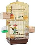 Vogelvoliere Vogelkäfig Retro-Vogelkäfige, Großer Vogelkäfig, Quadratisch, Gold, Tragbar, Langlebig, Vogelhäuschen, Träger Für Zuhause Vogelhaus Papageienkäfig+