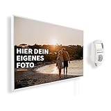 Könighaus Eigenes Bild & Foto Infrarot Heizung mit TÜV SÜD & 5 Jahren Garantie - Made in Germany (Lade DEIN eigenes Motiv hoch und mach dir ein Einzelstück) (450W-Weißer Rahmen) - inkl. Thermostat