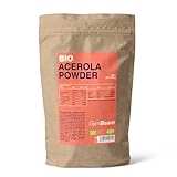GymBeam Bio Acerola Pulver - Hochwertiges Acerola Pulver mit 510 mg Vitamin C pro Dosis, unterstützt Immunität, fördert Kollagenproduktion, Acerola Pulver Bio, Acerola Kirsche, vegan, 100 g