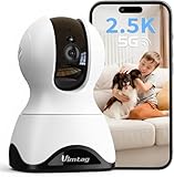 VIM TAG 2,5K Überwachungskamera Innen,5G WLAN Innenkamera, 360° Kamera Überwachung Indoor,AI-Bewegungserkennung,Auto Tracking,2-Wege-Audio,25M Nachtsicht,mit Babys/Haustiere/Se-nioren,Alexa,SD &Cloud