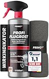 Prinox Profi Flugrostentferner Spray 550ml + Premium Tuch - Entfernt hartnäckigen Flugrost & Industriestaub - Lackreiniger für Autolack & Felgen mit hoher Reinigungsleistung zum Entfernen von Flugrost