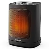 Pro Breeze 1800W Mini Keramik Heizlüfter mit zwei Leistungsstufen, automatischer Oszillation & Kaltstufe für Bad, Wohnzimmer, Büro, Terrasse - Schwarz