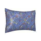 Seidenkissenbezug für Haar- und Hautkönigin – bunte Muscheln, kühlender Schlaf-Kissenbezug, Standardgröße 50,8 x 76,2 cm, Reise-Satin-Kissenbezug mit Reißverschluss, Geschenk für Damen und Herren