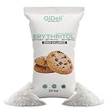 GiDeli Erythrit 25kg kalorienfreier Kristallzucker lebensmittel Ersatz als Vegane & zahnfreundliche Zucker Alternative
