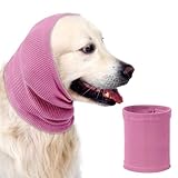 Aomig Ohrenschützer für Hunde - Hundemütze, Gehörschutz, Ohrenklappe, Kopfwickel, Hals und Ohren Wärmer, Hundekopfhörer für Silvester (Rosa, M)