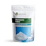 Kräuterland Glucosamin Pulver 500g - hochrein und hochdosiert - 100% reines Glucosaminsulfat Pulver in Premium Qualität