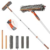 Eazer 2-in-1-Fensterreinigungsgerät, Teleskop-Fensterreiniger-Werkzeug, 162 cm Fensterabzieher für Zuhause, Fensterreinigungsset mit drehbarem, biegbarem Kopf (Gewinde + Teleskop)