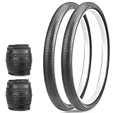 MEGHNA 1/ 2er Pack-MTB Reifen 20/24/26x1.75 Zoll Fahrrad Reifen Fahrrad Mantel für Mountainbike,E Bike, Kindfahrrad/Falträder/Hybrid Fahrrad, Falt Reifen Slick Reifen (2er-Pack 26x1.75Zoll)