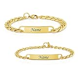 Armband mit Gravur | Personalisiertes Armband für Paare | Geschenk für Freund | Pärchen Armband | Namensarmband | Goldenes Armband für Herren & Damen