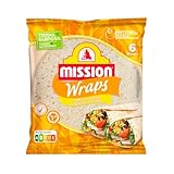 MISSION Weizentortillas mit Dinkel und Hafer speziell für Wraps 370 g Packung mit 3