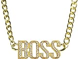 Balinco Goldkette BOSS | Rapper | Gold | Goldene | Gangster Kette - satter Goldlook - perfekt zum Protzen beim Karneval & Fasching