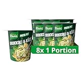 Knorr Pasta Snack Pot Brokkoli & Käse leckere Instant Nudeln fertig in nur 5 Minuten 8x 62 g