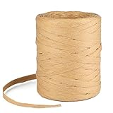 G2PLUS 200M Bast Band Naturbast Papierband,Raffia Papierschnur Geschenkband Papier Packschnur für handwerksprojekte,Geschenkverpackung