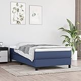 Tidyard Boxspringbett Jugendbett mit Lattenrost Bett mit Kopfteil Bettrahmen Gästebett Polsterbett Schlafzimmerbett Designerbett Doppelbett/Einzelbett Hotelbett Blau 80x200 cm Stoff