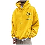 Auifor Sweatshirt Herren,Langärmelig Druck Hoodie Oversized Retro Hoody Pullover Herbst Winter Kapuzenpullover,Damen Pullover Elegant Zip Hoodie Pullover Damen Hoodie Damen(Gelb,XXXX-Large)