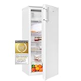 Exquisit Kühlschrank KS185-4-HE-040E weiss | 190 l Volumen | Kühlschrank mit Gefrierfach freistehend | Alarm | Türanschlag wechselbar | 55 cm Breite