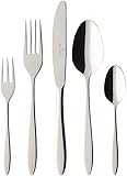 Villeroy & Boch - Annalena Tafelbesteck 60-teilig, Zeitloses Besteckset für 12 Personen, 12 Tafelmesser, 12 Tafelgabeln, 12 Tafellöffel, 12 Kaffeelöffel, 12 Kuchengabeln, Spülmaschinenfest, Edelstahl