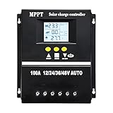 Y&H 100A MPPT Solarladeregler 12V 24V 36V 48V LCD Display Batterie Intelligenter Regler Max 100V Eingang Dual USB für Blei-Säure/Lithium